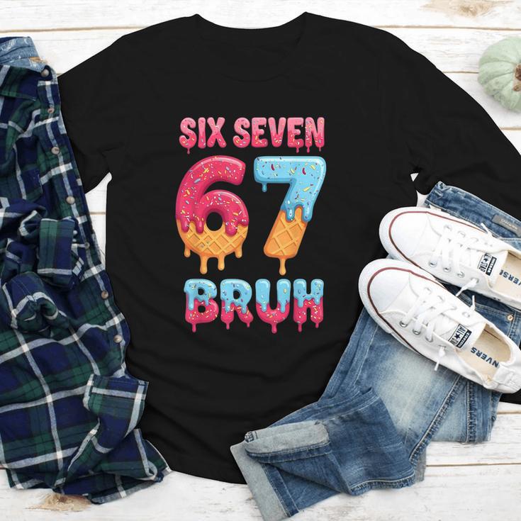 Six Seven Bruh 67 Ice Cream Drip Baseball For Men Women Kids Youth Long Sleeve Tee Six Seven Bruh 67 Ice Cream Drip Baseball For Men Women Kids Youth Long Sleeve Tee