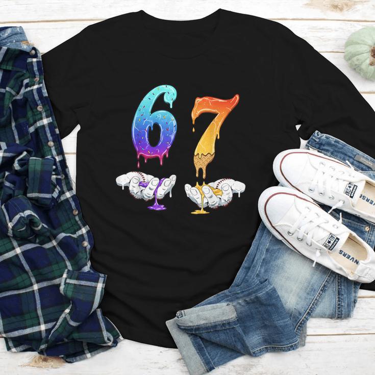 Six Seven Ice Cream Drip Cool Meme 67 Number Baseball Youth Long Sleeve Tee Six Seven Ice Cream Drip Cool Meme 67 Number Baseball Youth Long Sleeve Tee