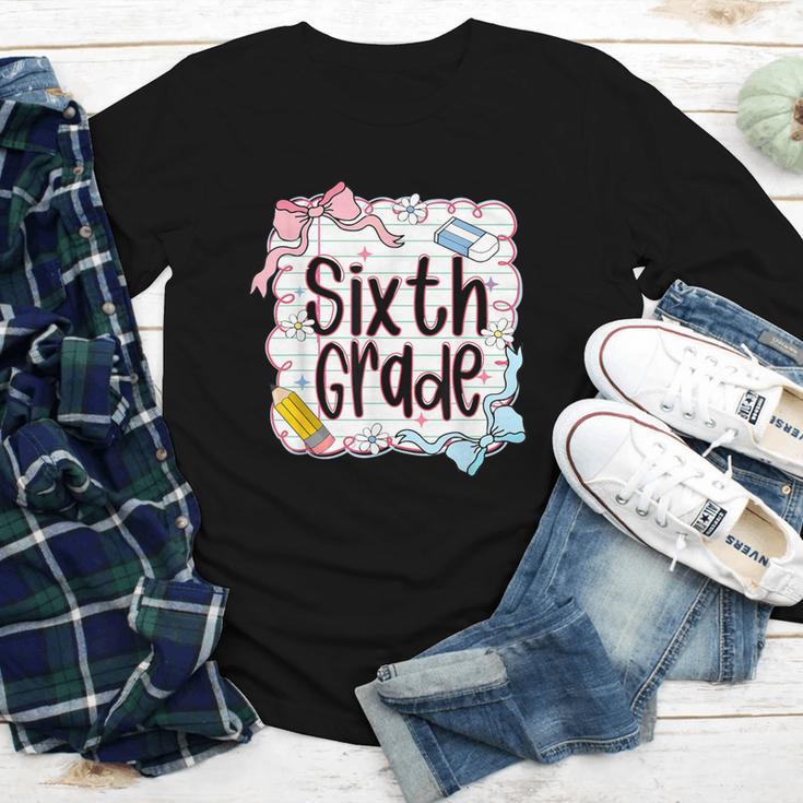Sixth Grade Back To School For Girls Pink Notebook Youth Long Sleeve Tee Sixth Grade Back To School For Girls Pink Notebook Youth Long Sleeve Tee
