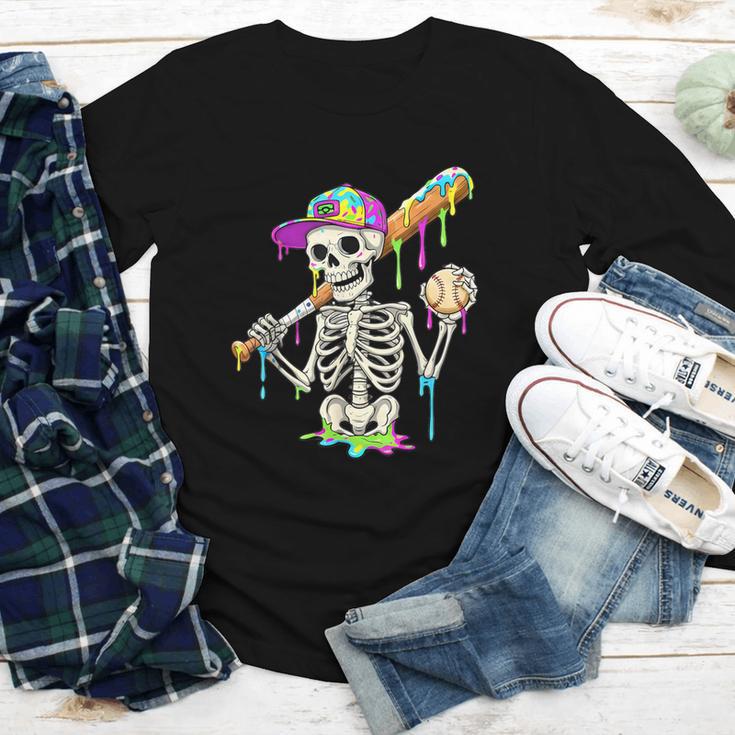 Skeleton Baseball Drip Boys Ice Cream Drip Youth Baseball Youth Long Sleeve Tee