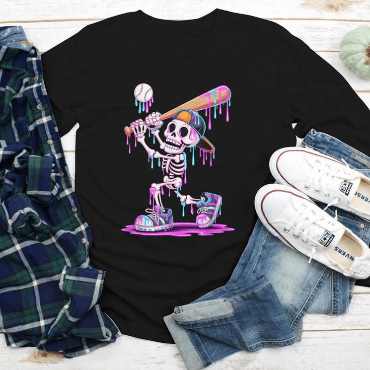 Skeleton Baseball Drip Boys Youth Kids Halloween Youth Long Sleeve Tee