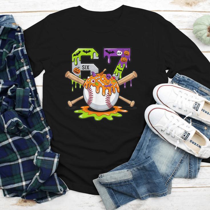 Spooky Halloween Baseball Ice Cream Dripping Six Seven 6 7 Youth Long Sleeve Tee Spooky Halloween Baseball Ice Cream Dripping Six Seven 6 7 Youth Long Sleeve Tee