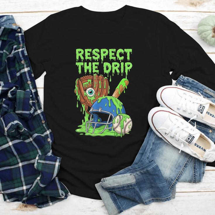 Spooky Zombie Respect The Drip Baseball Halloween Youth Long Sleeve Tee Spooky Zombie Respect The Drip Baseball Halloween Youth Long Sleeve Tee