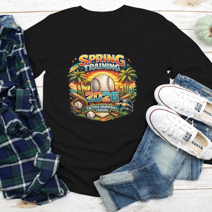 Spring Training 2026 Retro Baseball Palm Cactus Youth Long Sleeve Tee
