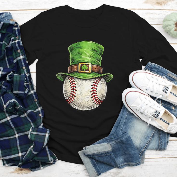 St Patricks Day Baseball Player Leprechaun Hat Men Boys Kids Youth Long Sleeve Tee