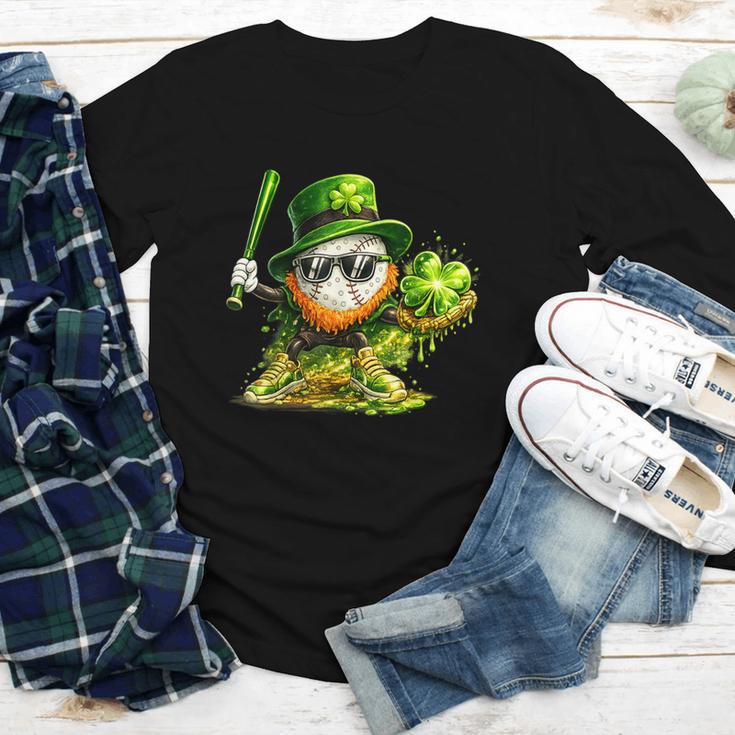 St Patrick’s Day Baseball Shamrock Player Youth Long Sleeve Tee
