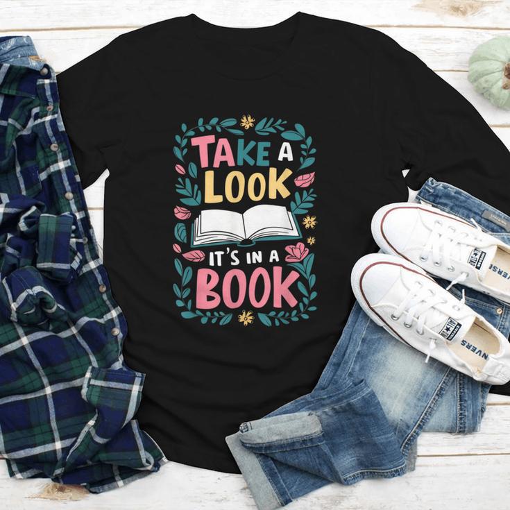 Student Take a Look It's In a Book Back To School Graphic Youth Long Sleeve Tee