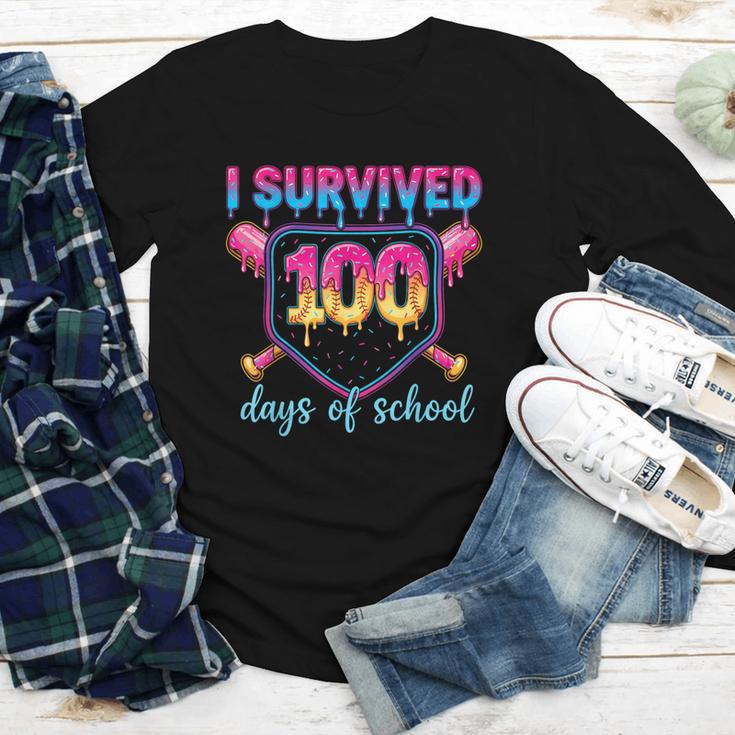 I Survived 100 Days Of School Baseball 100th Day Kids Girls Youth Long Sleeve Tee I Survived 100 Days Of School Baseball 100th Day Kids Girls Youth Long Sleeve Tee