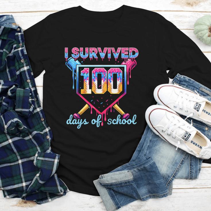 I Survived 100 Days Of School Baseball Boys Students Youth Long Sleeve Tee I Survived 100 Days Of School Baseball Boys Students Youth Long Sleeve Tee