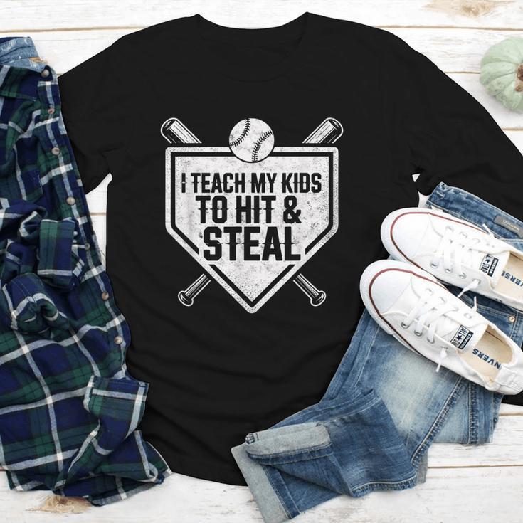 I Teach My Kids To Hit & Steal Baseball Player Coach Dad Tee Youth Long Sleeve Tee I Teach My Kids To Hit & Steal Baseball Player Coach Dad Tee Youth Long Sleeve Tee