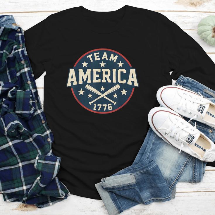Team America 1776 4th Of July Patriotic Baseball Youth Long Sleeve Tee