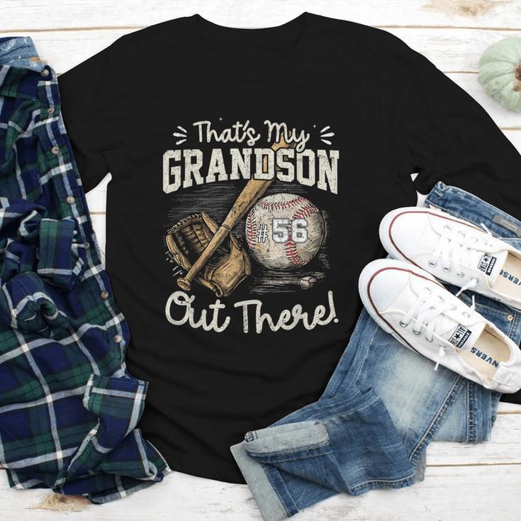 That's My Grandson Out There Jersey Number 56 Baseball Youth Long Sleeve Tee