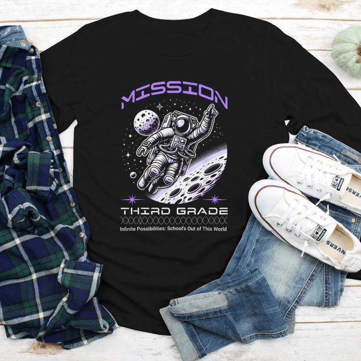 Third Grade Back To School Space Rocket Astronaut Youth Long Sleeve Tee