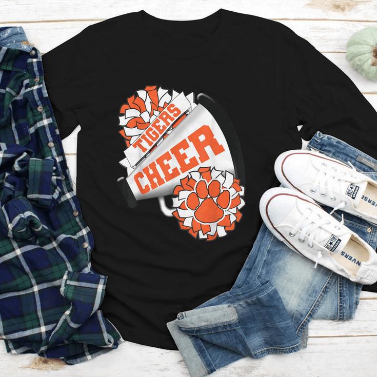 Tigers Cheerleading Back To School Cheer Team Spirit Orange Youth Long Sleeve Tee Tigers Cheerleading Back To School Cheer Team Spirit Orange Youth Long Sleeve Tee