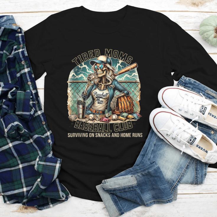 Tired Mom's Baseball Club Surviving On Snacks And Home Runs Youth Long Sleeve Tee Tired Mom's Baseball Club Surviving On Snacks And Home Runs Youth Long Sleeve Tee