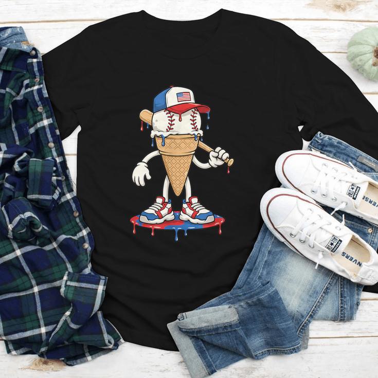USA Patriotic Baseball Ice Cream Cone Freedom Youth Long Sleeve Tee USA Patriotic Baseball Ice Cream Cone Freedom Youth Long Sleeve Tee
