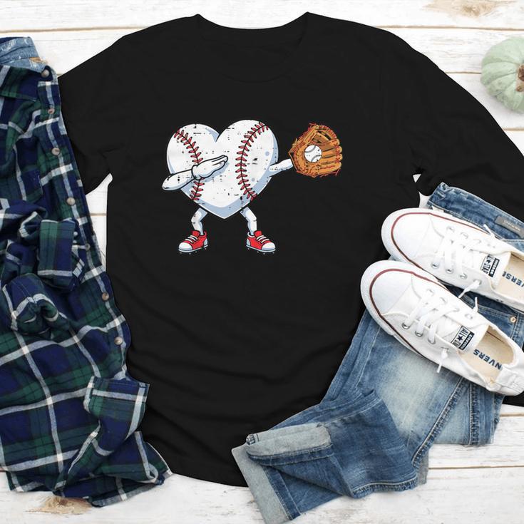 Valentines Day Baseball Ball Heart Dab Boys Kids Men Youth Long Sleeve Tee