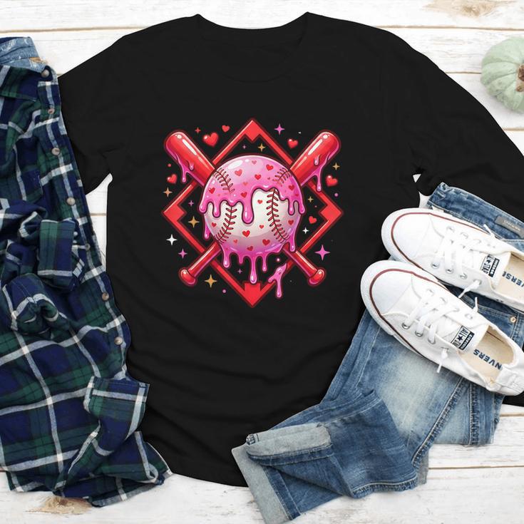 Valentines Day Baseball Boys Ice Cream Drip Heart Youth Kids Youth Long Sleeve Tee