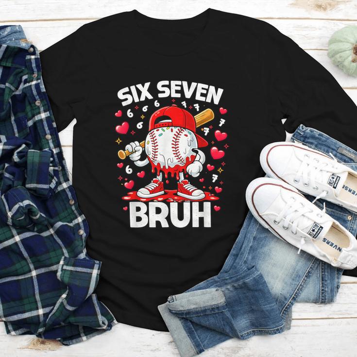 Valentines Day Six Seven Bruh 6 7 Meme Baseball Drip Boys Youth Long Sleeve Tee