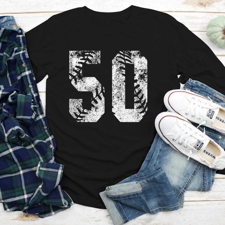 Vintage Baseball Number 50 Jersey Player Uniform Youth Long Sleeve Tee Vintage Baseball Number 50 Jersey Player Uniform Youth Long Sleeve Tee