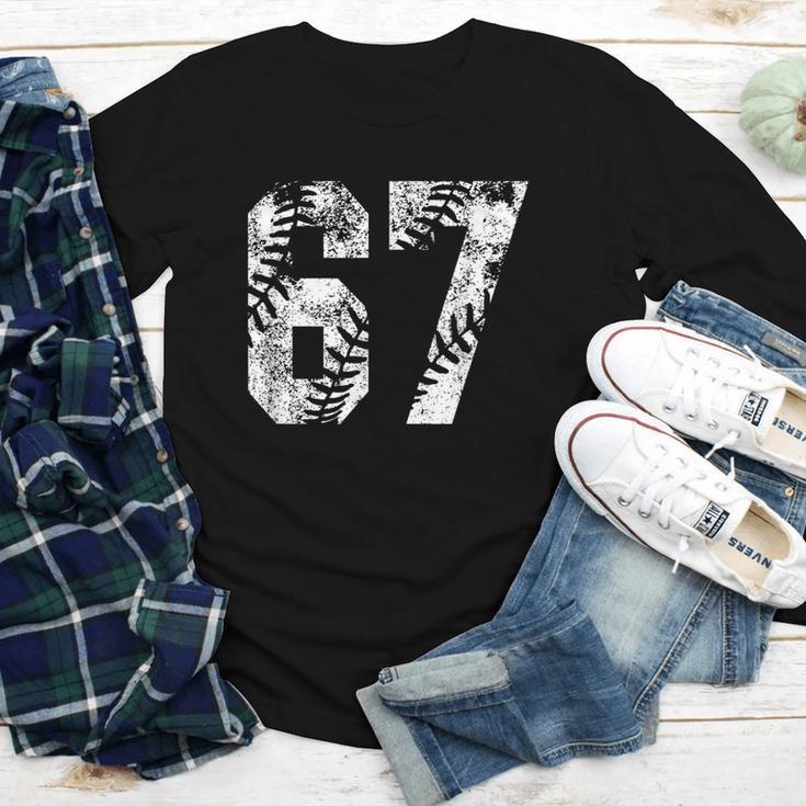 Vintage Baseball Number 67 Jersey Player Uniform Youth Long Sleeve Tee Vintage Baseball Number 67 Jersey Player Uniform Youth Long Sleeve Tee