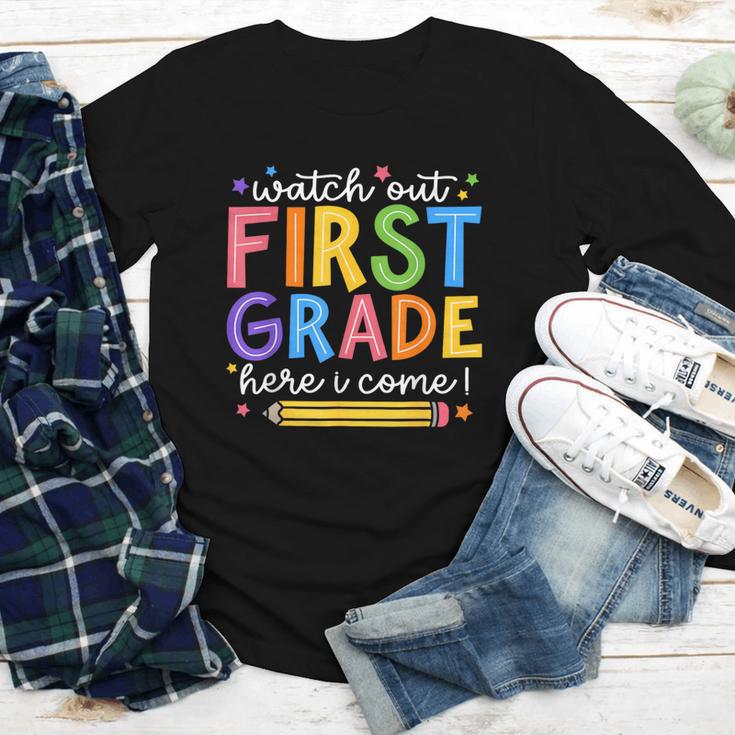 Watch Out First Grade Here I Come 1St Grade Back To School Youth Long Sleeve Tee