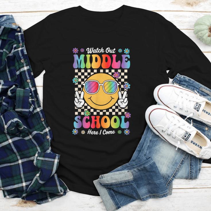 Watch Out Middle School Here I Come Back To School Student Youth Long Sleeve Tee Watch Out Middle School Here I Come Back To School Student Youth Long Sleeve Tee