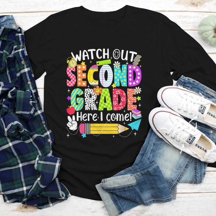 Watch Out Second Grade Here I Come Back To School Boys Girls Youth Long Sleeve Tee