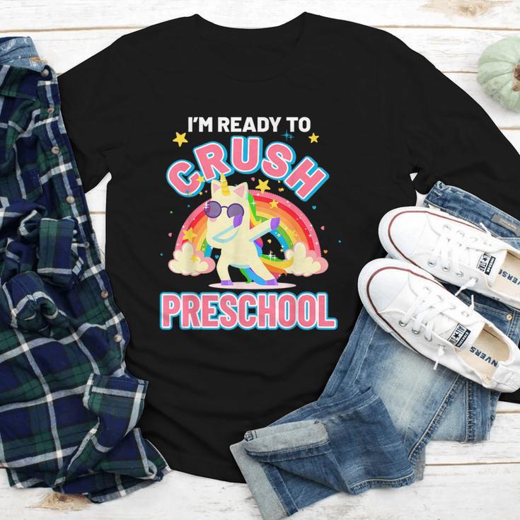 Welcome Back To School Unicorn Crushing Preschool Youth Long Sleeve Tee
