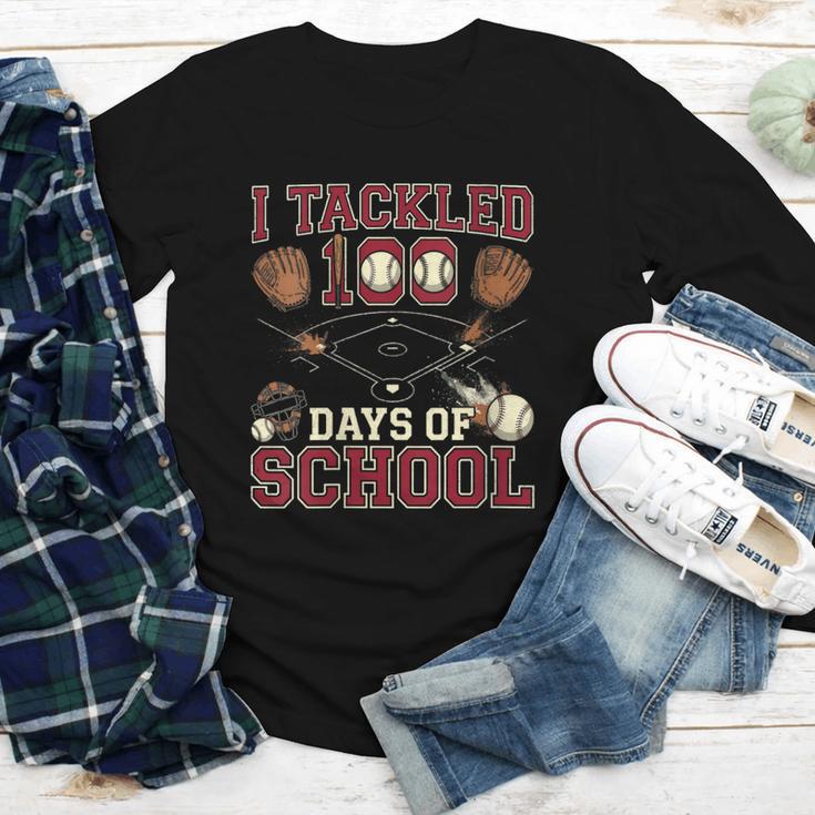 Women's 100 Days Of School Boys Kids Baseball Youth Long Sleeve Tee