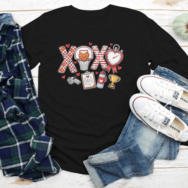 XOXO Physical Education Valentines Day Baseball Football Men Youth Long Sleeve Tee