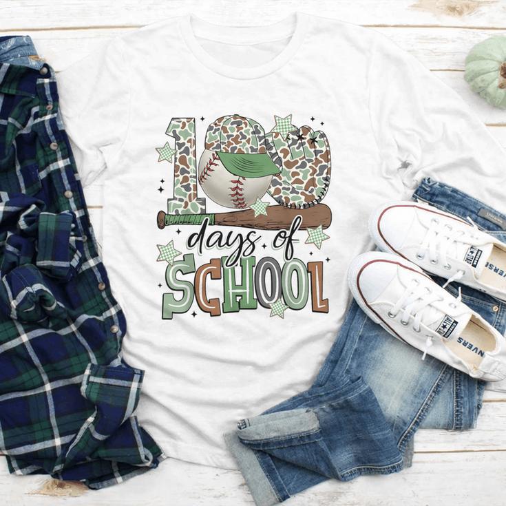 100 Days Of School Baseball Camo Men Boy Kid Youth Long Sleeve Tee