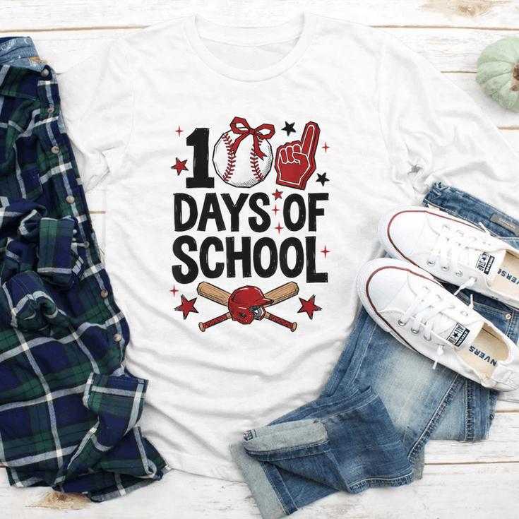 100 Days Of School Coquette Bow Baseball 100th Day Girl Kid Youth Long Sleeve Tee
