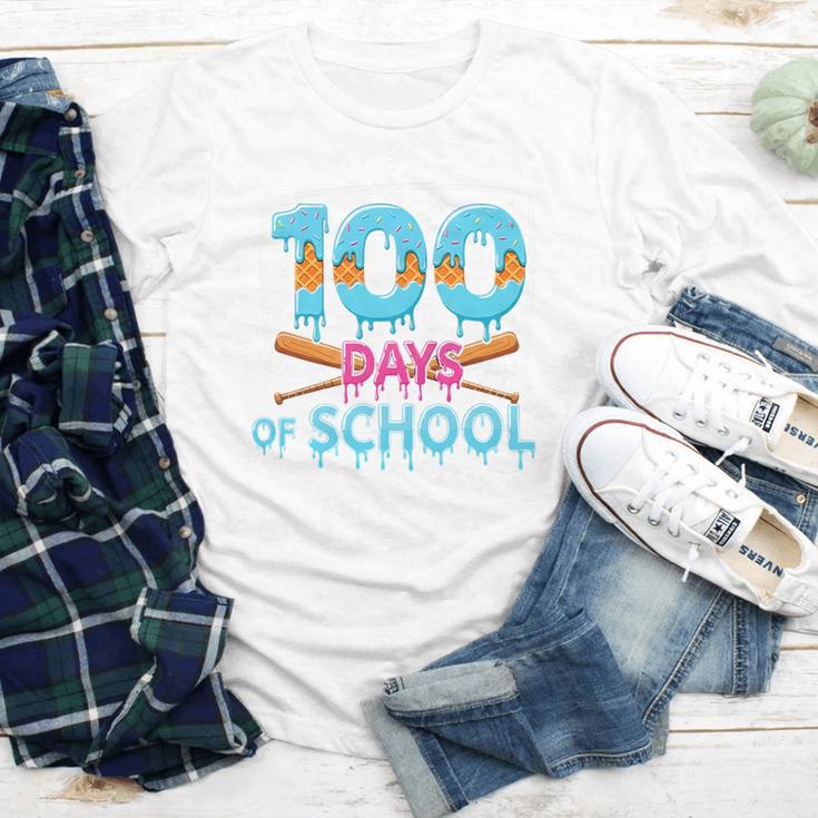 100 Days Of School Drip Ice Cream Baseball For Teacher Kids Premium Tri-Blend Youth Long Sleeve Tee