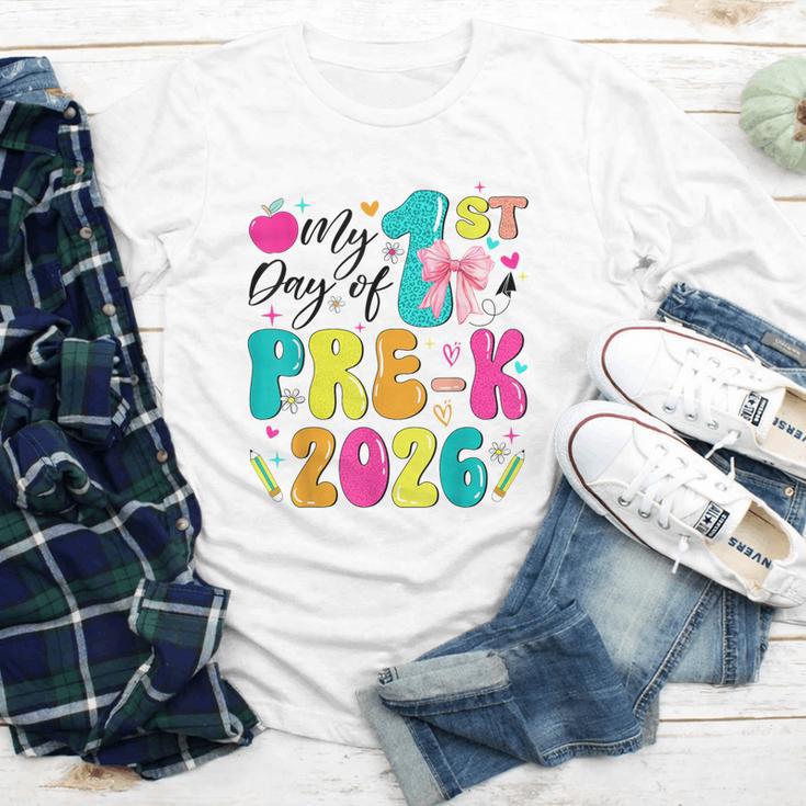My 1st Day Of Pre-K 2026 Back To School Bow PreK Kids Girls Youth Long Sleeve Tee