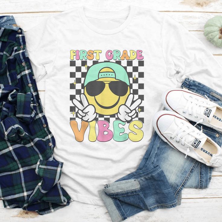 1st Grade Vibes Smile Face Back To School First Grade Youth Long Sleeve Tee 1st Grade Vibes Smile Face Back To School First Grade Youth Long Sleeve Tee
