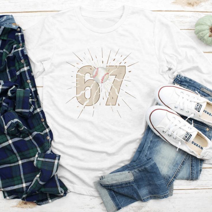 Baseball 67 Six Seven Meme Number Youth Long Sleeve Tee