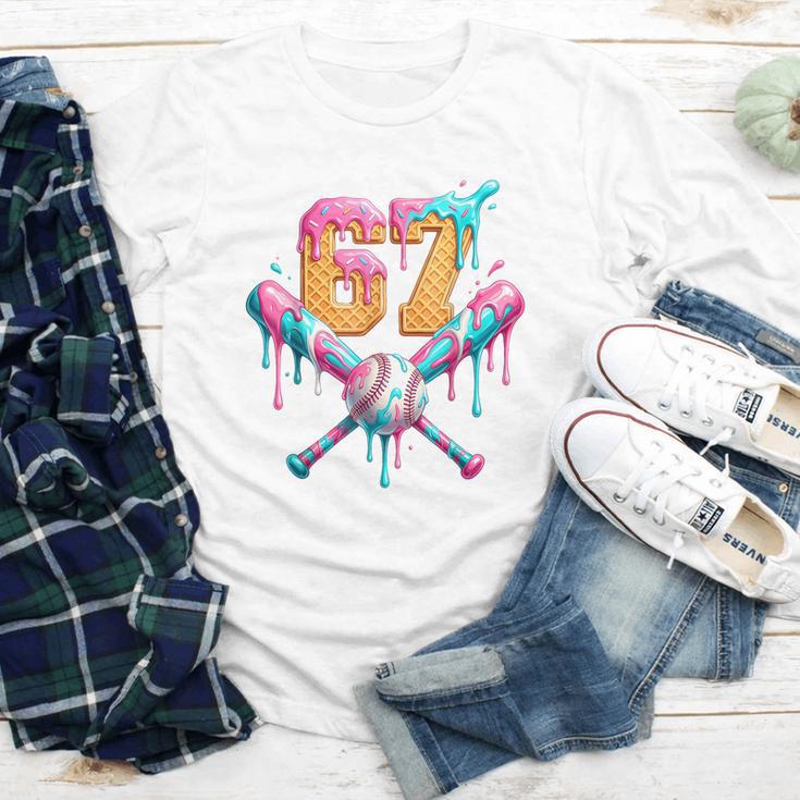 Baseball Drip 67 Six Seven Number 67 Player 67th Birthday Youth Long Sleeve Tee