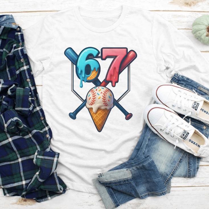 Baseball Ice Cream Drip 67 Six Seven Gen Alpha Slang Meme Youth Long Sleeve Tee Baseball Ice Cream Drip 67 Six Seven Gen Alpha Slang Meme Youth Long Sleeve Tee