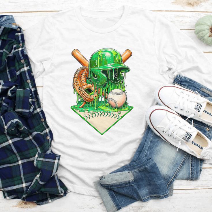 Baseball Life Style Ice Cream Drip Green Premium Tri-Blend Youth Long Sleeve Tee