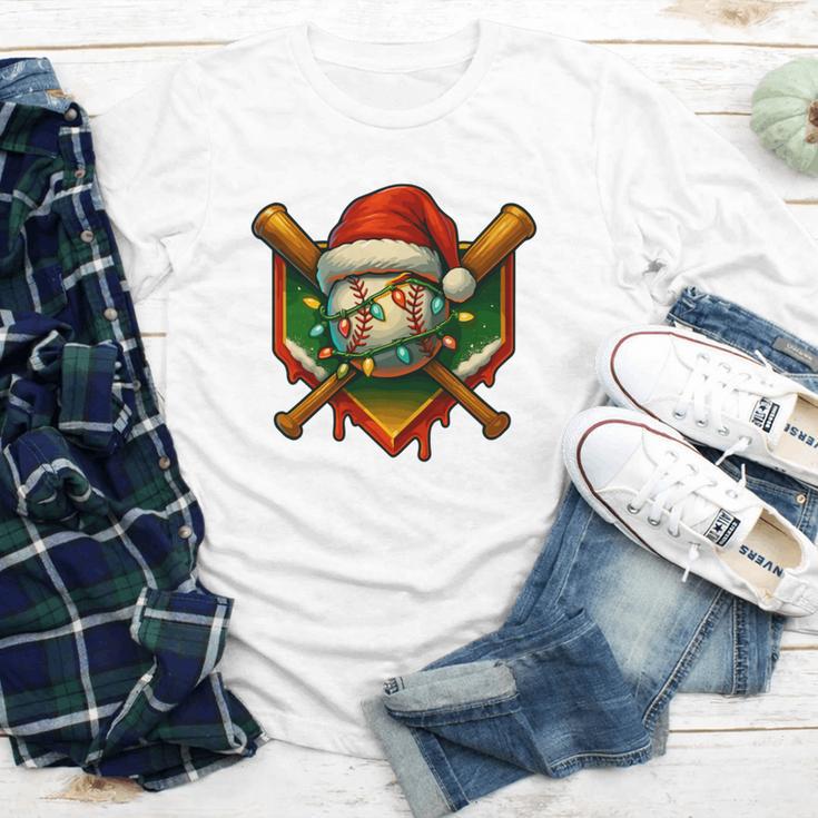 Baseball Xmas Christmas Baseball Ice Cream Drip Boys Youth Long Sleeve Tee
