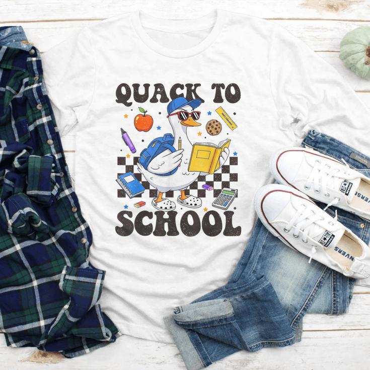 Boys Kid Back To School Goose Quackers Quack To School Youth Long Sleeve Tee