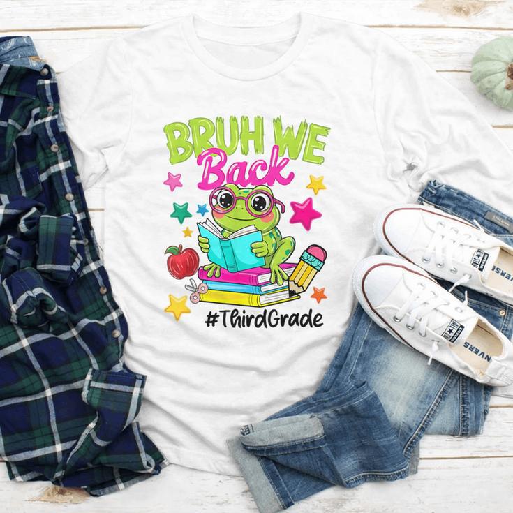 Bruh We Back Third Grade Cute Frog Back To School Youth Long Sleeve Tee