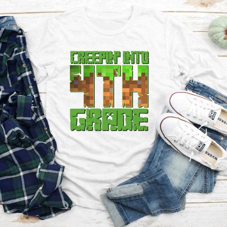 Creepin’ Into 4th Grade Kids Boy Gamer Pixel Back To School Performance Youth Long Sleeve Tee