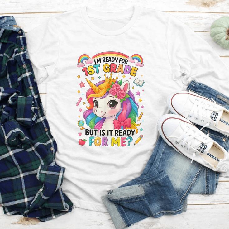 Crush First Grade Girls Back To School Unicorn First Day Youth Long Sleeve Tee