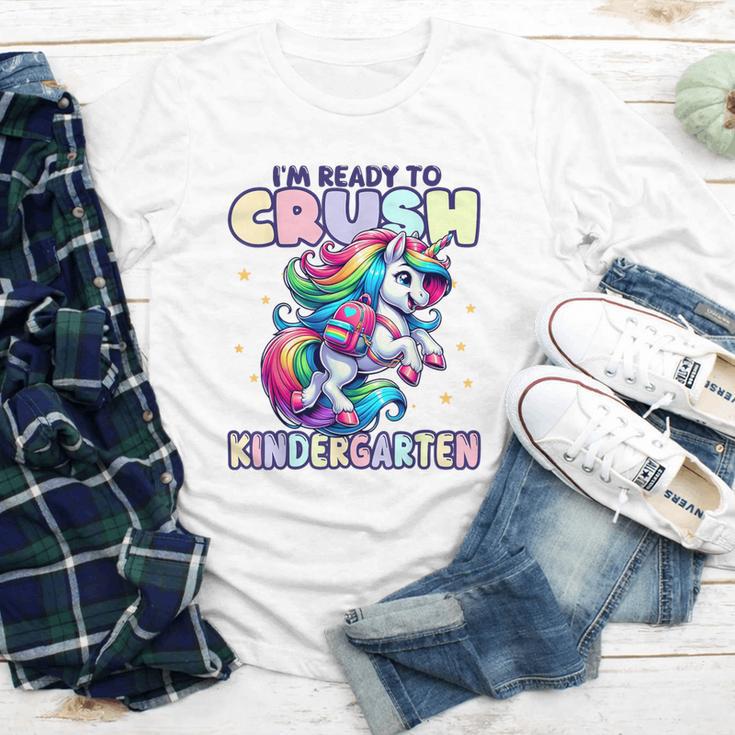 Crush Kindergarten Girls Back To School Unicorn First Day Youth Long Sleeve Tee