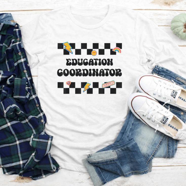 Education Coordinator Groovy Back To School Checkered Youth Long Sleeve Tee