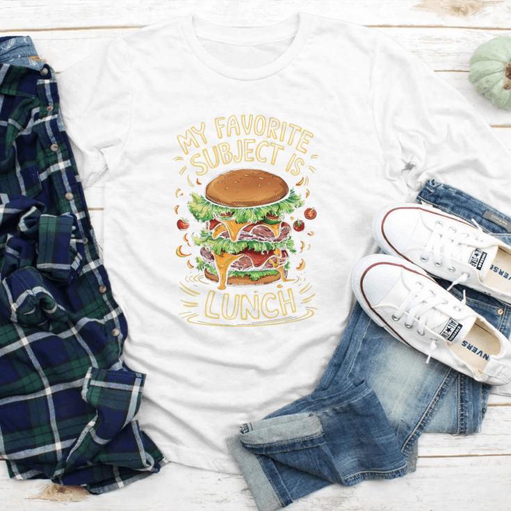 My Favorite Subject Is Lunch Hamburger Back To School Premium Tri-Blend Youth Long Sleeve Tee