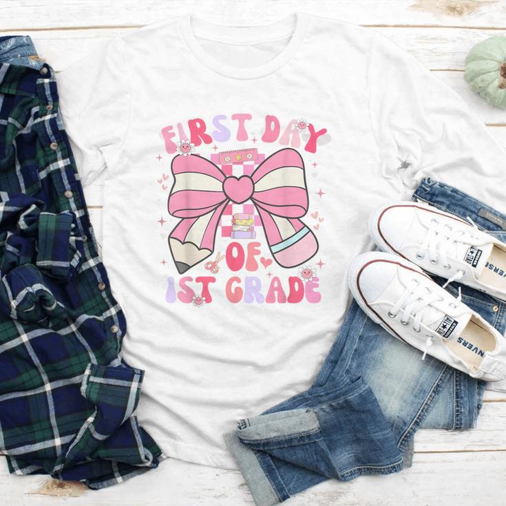 First Day Of 1st Grade Coquette Back To School Girls Kids Youth Long Sleeve Tee First Day Of 1st Grade Coquette Back To School Girls Kids Youth Long Sleeve Tee