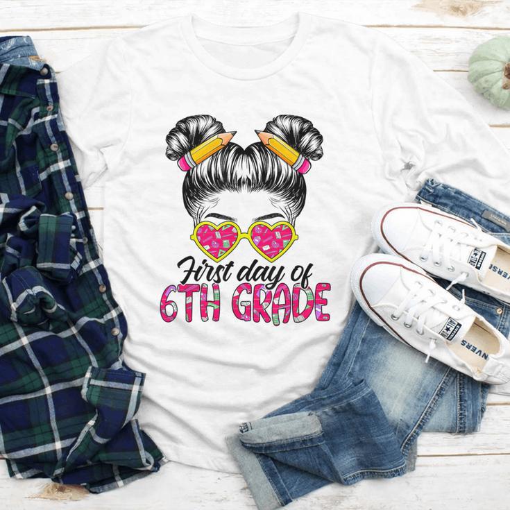 First Day Of 6th Grade Messy Hair Bun Girl Back To School Youth Long Sleeve Tee First Day Of 6th Grade Messy Hair Bun Girl Back To School Youth Long Sleeve Tee